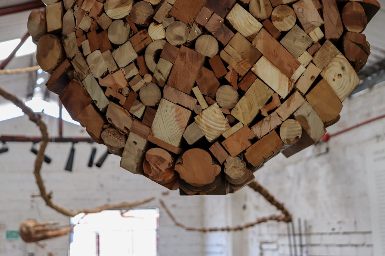 Fósiles en movimiento y avistamientos temporales (detalle), 2019. Fotografía del estudio de Alejandro Tobón