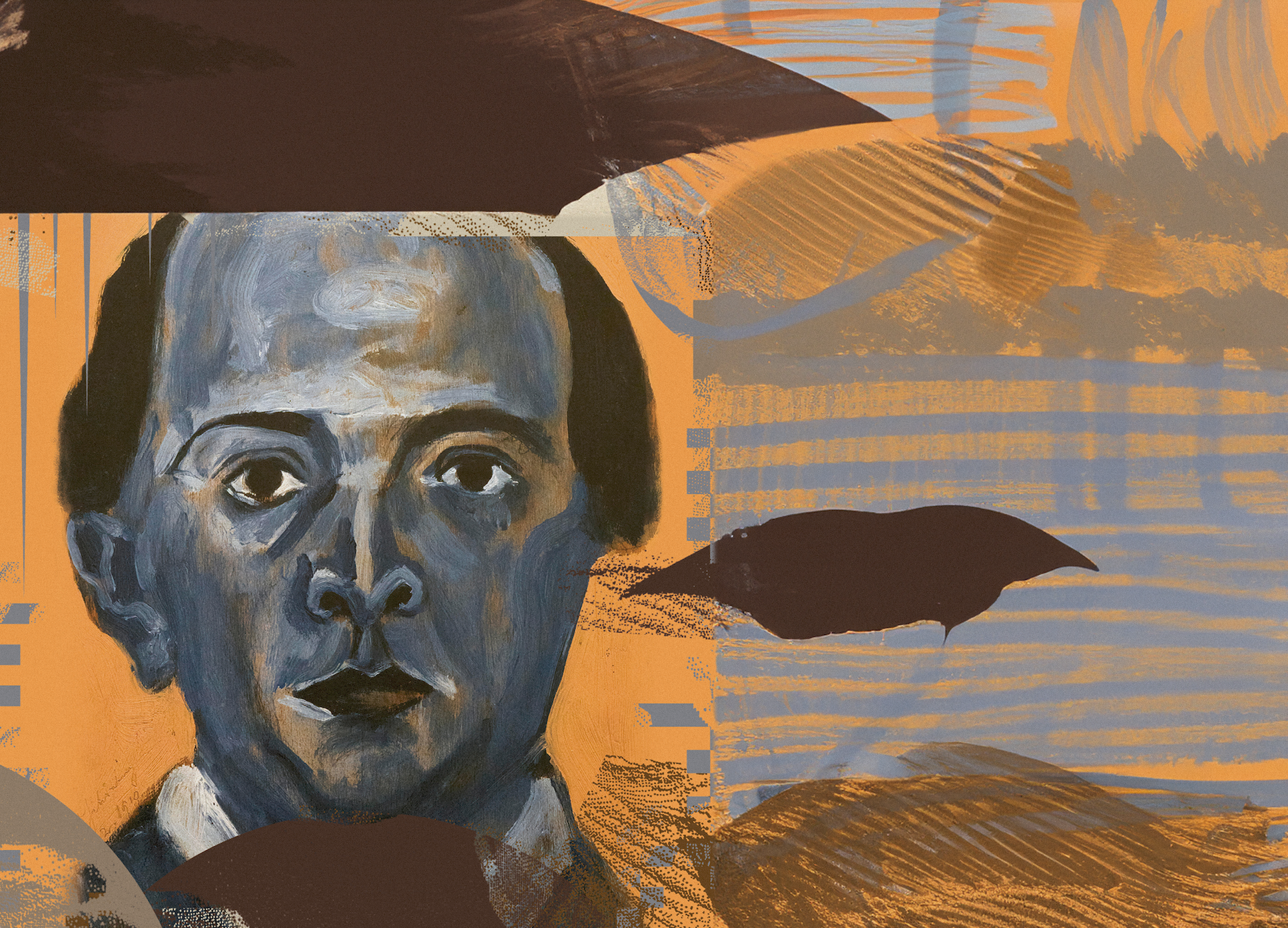 Autorretrato azul, pintura de Arnold Schönberg (1910).