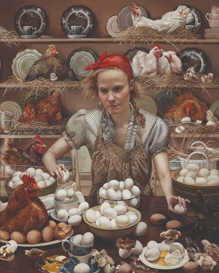Pecking Order, Andrea Kowch, 2014. © rjd gallery