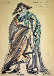 Boceto de vestuario para La ópera de los tres centavos (1961).